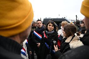 Aurelie Trouve at Farmers Protest at The National Assembly - Paris