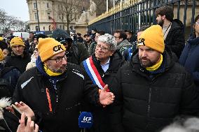 Eric Coquerel at Farmers Protest at The National Assembly - Paris