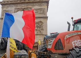 Farmers' Demonstration in Front of Arc De Triomphe - Paris