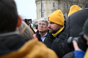 Eric Coquerel at Farmers Protest at The National Assembly - Paris