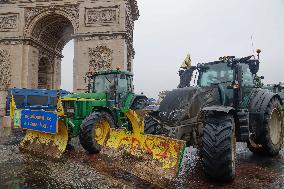 Farmers' Demonstration in Front of Arc De Triomphe - Paris