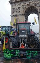 Farmers' Demonstration in Front of Arc De Triomphe - Paris