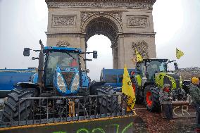 Farmers' Demonstration in Front of Arc De Triomphe - Paris