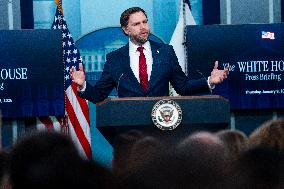 Vice President JD Vance SpeakS During WH Press Briefing