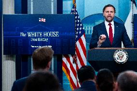 Vice President JD Vance SpeakS During WH Press Briefing