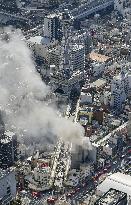 Fire near Osaka's Tsutenkaku Tower