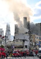 Fire near Osaka's Tsutenkaku Tower