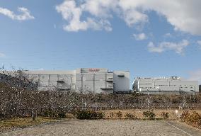 Sharp Kameyama Factory exterior, logo and signs