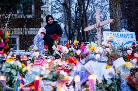 Memorial After Fatal Shooting - Minneapolis