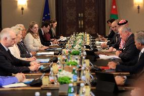 King of Jordan Meets EU Delegation - Amman