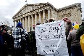 Farmers Protest In Front Of The National Assembly - Paris