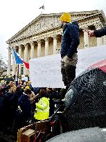 Farmers Protest In Front Of The National Assembly - Paris