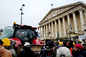 Farmers Protest In Front Of The National Assembly - Paris