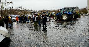 Several Dozen Farmers From The Coordination Rurale Arriving In Paris
