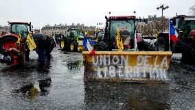 Several Dozen Farmers From The Coordination Rurale Arriving In Paris