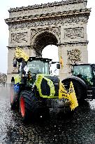 Several Dozen Farmers From The Coordination Rurale Arriving In Paris