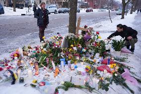 Memorial After Fatal Shooting - Minneapolis