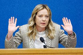 Giorgia Meloni At New Year Press Conference - Rome