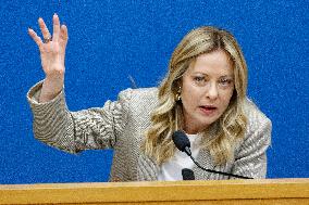 Giorgia Meloni At New Year Press Conference - Rome