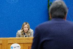 Giorgia Meloni At New Year Press Conference - Rome