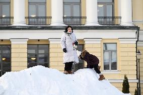 Cold weather in Helsinki