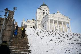 Cold weather in Helsinki
