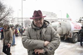 Milan, Piazza Duca D'Aosta, Demonstration to Say No to Approval of the Mercosur Treaty
