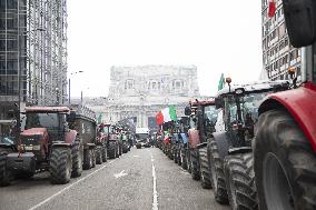 Milan, Piazza Duca D'Aosta, Demonstration to Say No to Approval of the Mercosur Treaty