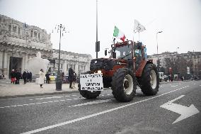 Milan, Piazza Duca D'Aosta, Demonstration to Say No to Approval of the Mercosur Treaty