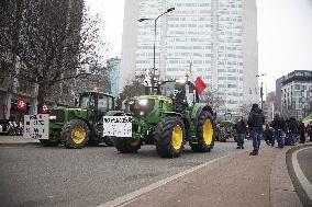Milan, Piazza Duca D'Aosta, Demonstration to Say No to Approval of the Mercosur Treaty