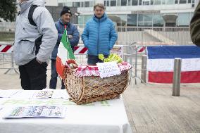 Milan, Piazza Duca D'Aosta, Demonstration to Say No to Approval of the Mercosur Treaty