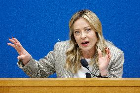 Giorgia Meloni Press Conference - Rom