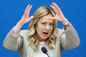 Giorgia Meloni Press Conference - Rom