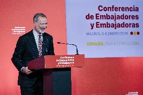 King Felipe Closes The X Conference Of Ambassadors Of Spain - Madrid