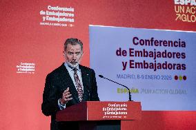 King Felipe Closes The X Conference Of Ambassadors Of Spain - Madrid