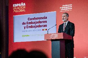 King Felipe Closes The X Conference Of Ambassadors Of Spain - Madrid