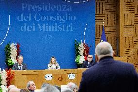 Giorgia Meloni Press Conference - Rome