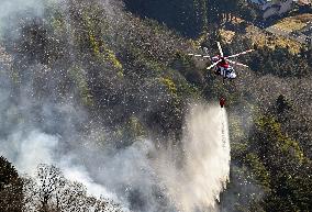 Wildfire in Yamanashi Pref.