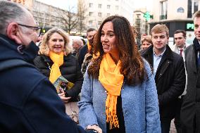 Sarah Knafo At Passy Market - Paris