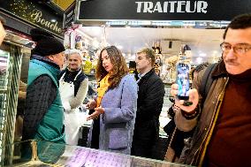 Sarah Knafo At Passy Market - Paris