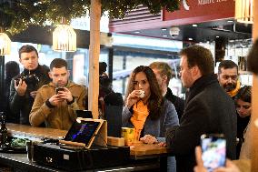 Sarah Knafo At Passy Market - Paris