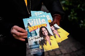 Sarah Knafo At Passy Market - Paris