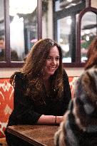 Sarah Knafo Meets Parisians At Cafe - Paris