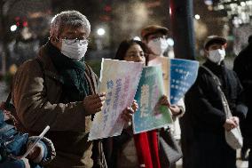 Protest In Front Of The Japanese Prime Minister Official Residence -Tokyo