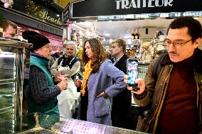 Sarah Knafo At Passy Market - Paris