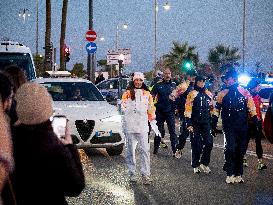 Olympic Flame Along Corso Italia - Genoa