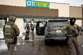 Federal Agents Check A Person's Identification - Minneapolis