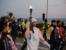 Olympic Flame Along Corso Italia - Genoa