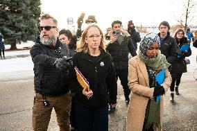 Kelly Morrison And Ilhan Omar At Federal Building - Minneapolis