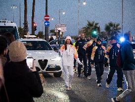 Olympic Flame Along Corso Italia - Genoa